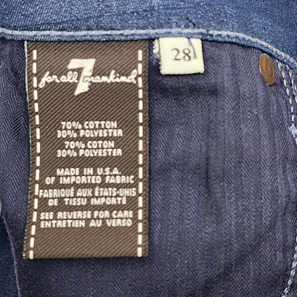 7 For All Mankind Womens 28x26.5 Blue Stretch Denim Skinny Ankle Jean AU8097137 - Picture 9 of 10